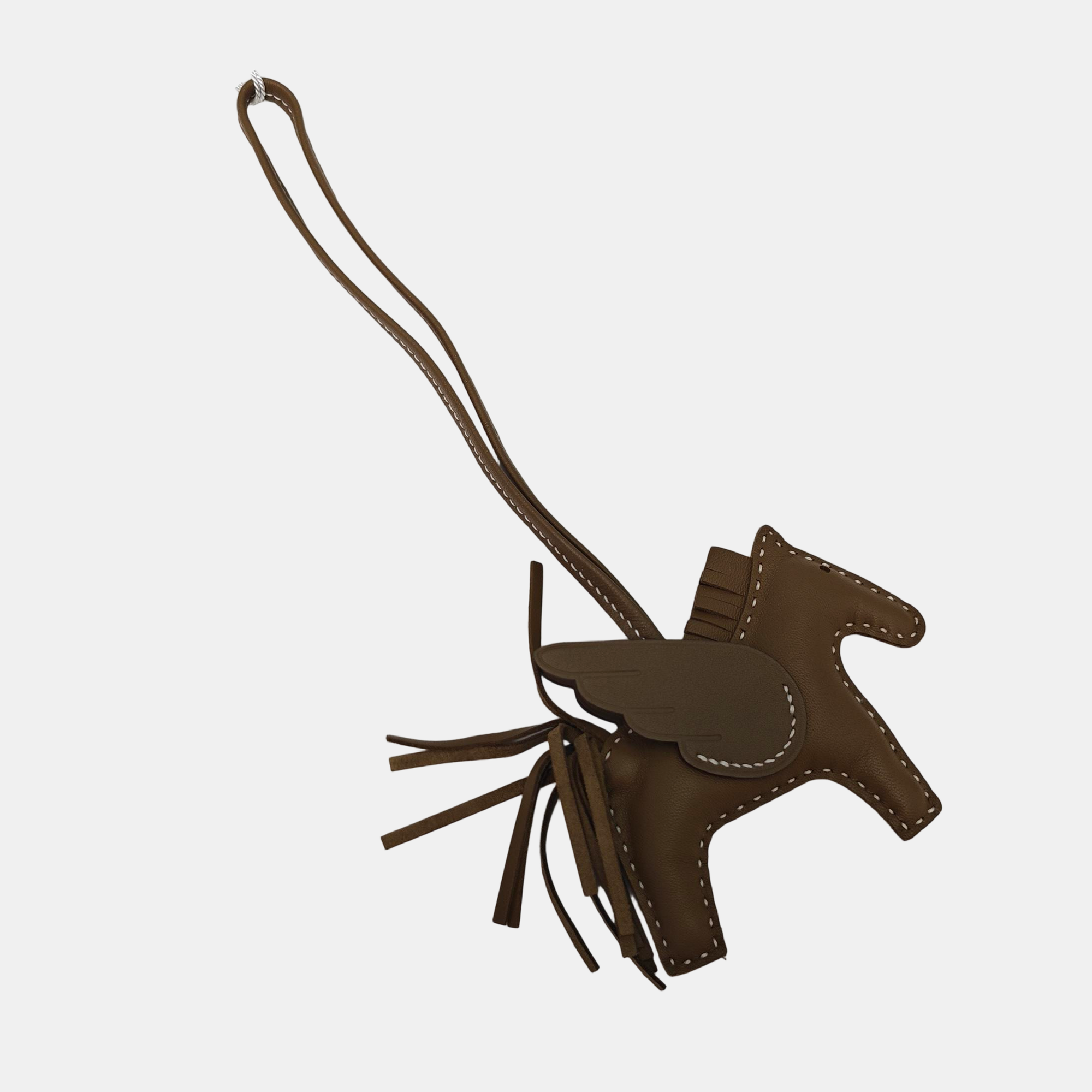 Leather Bag Charm Brown