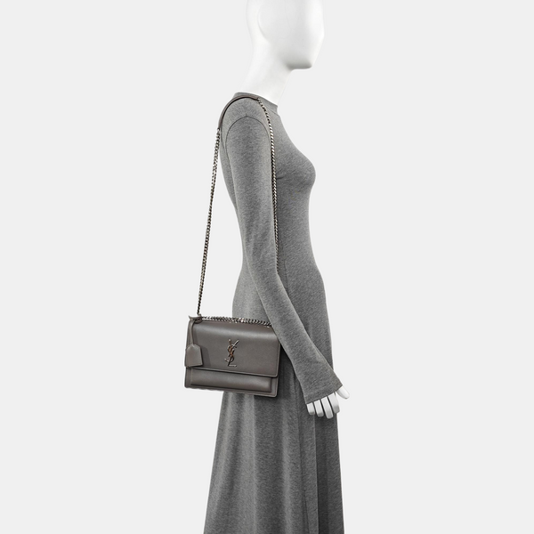 SUNSET Medium Calfskin Gray