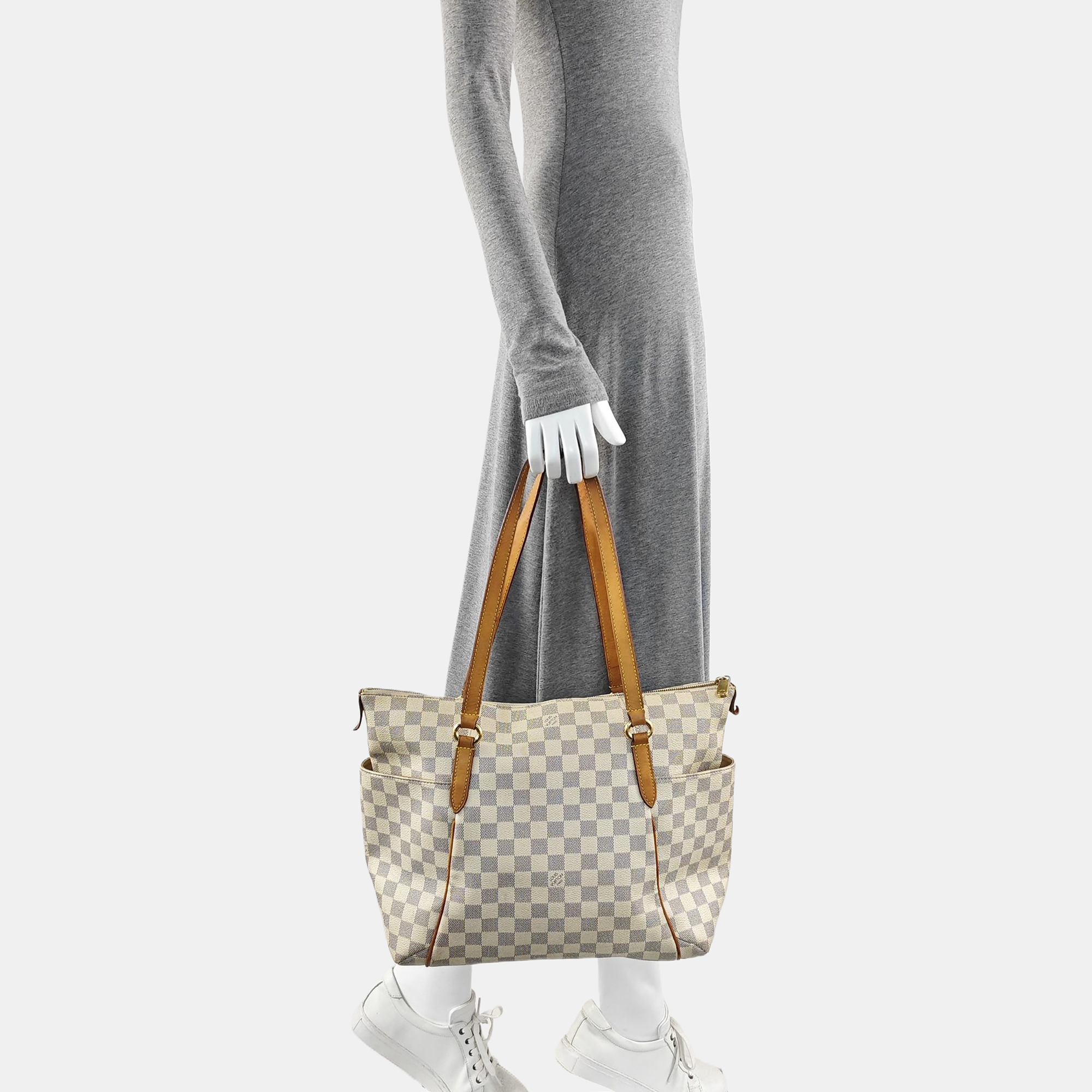 TOTALLY MM Damier Azur Coated Canvas White