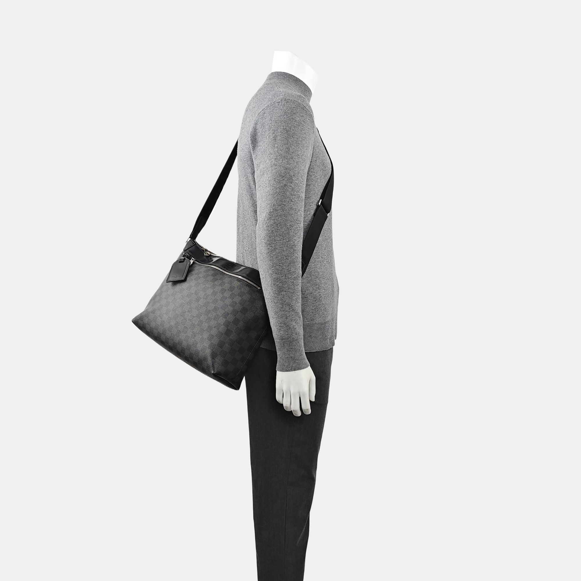 Damier Graphite Coated Canvas Crossbody Bag Gray