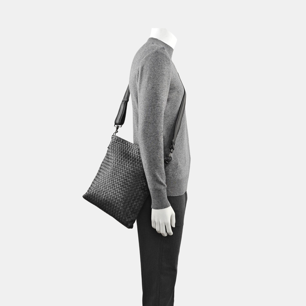 Calfskin Shoulder Bag Gray