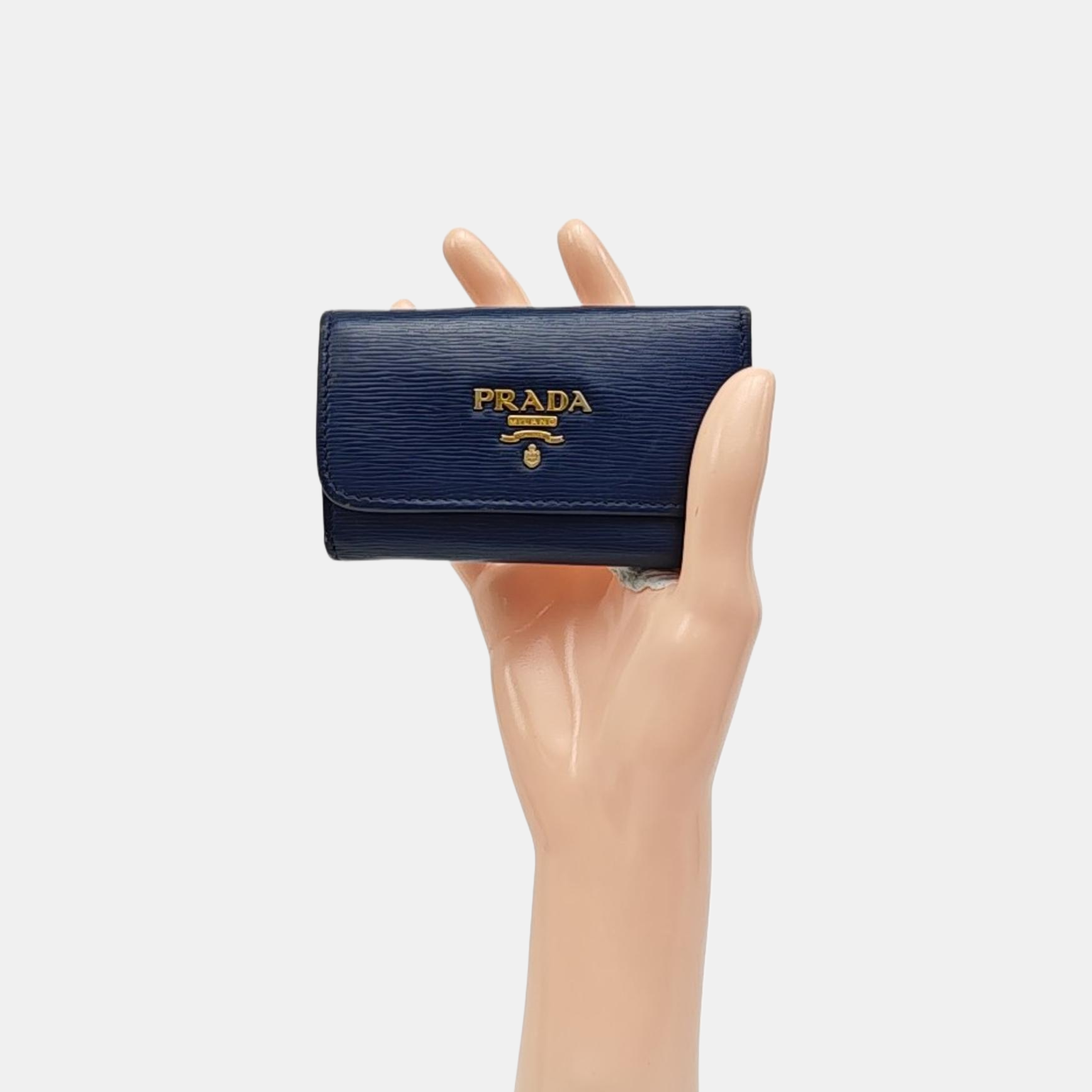 Saffiano Calfskin Key Pouch Blue
