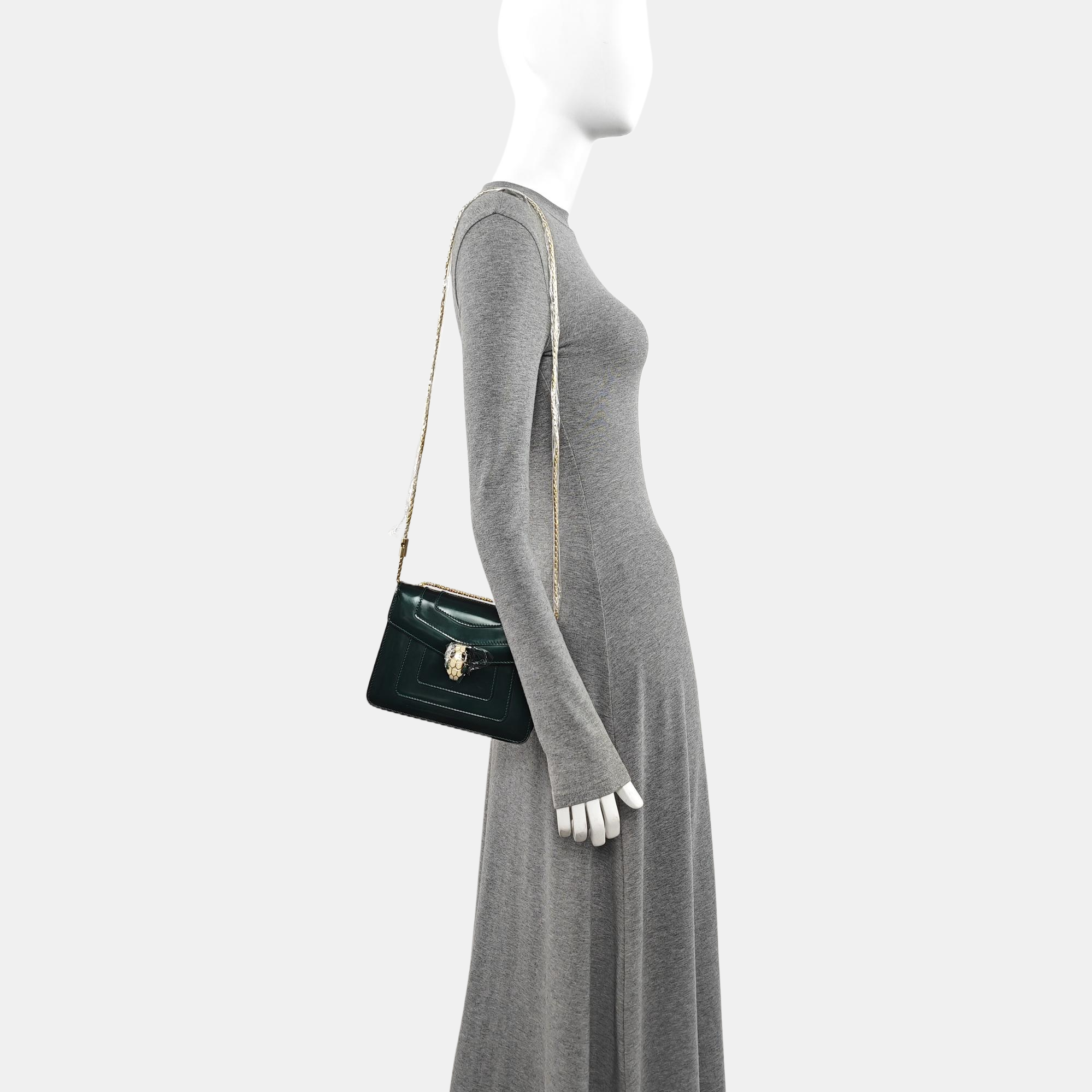 SERPENTI FOREVER Small Patent Leather Green