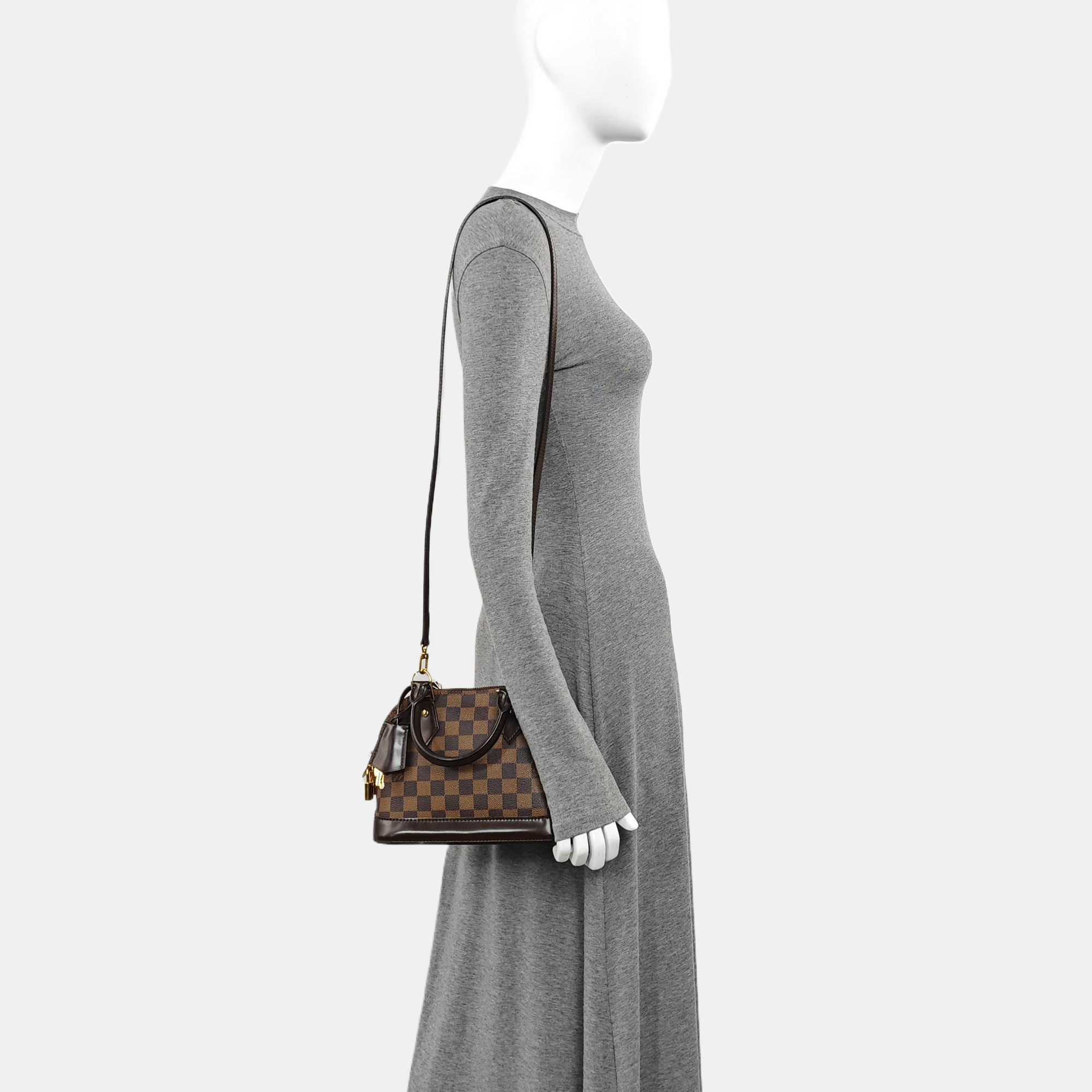 ALMA BB Damier Ebene Coated Canvas Brown