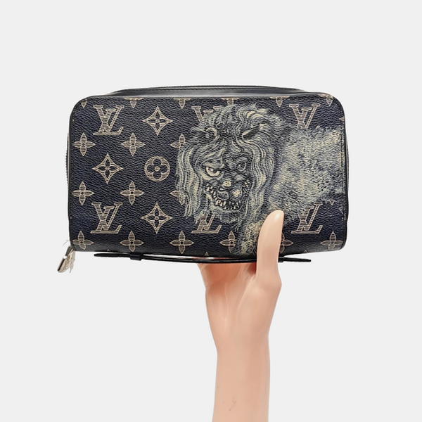 TROUSSE TOILETTE Monogram Coated Canvas Blue