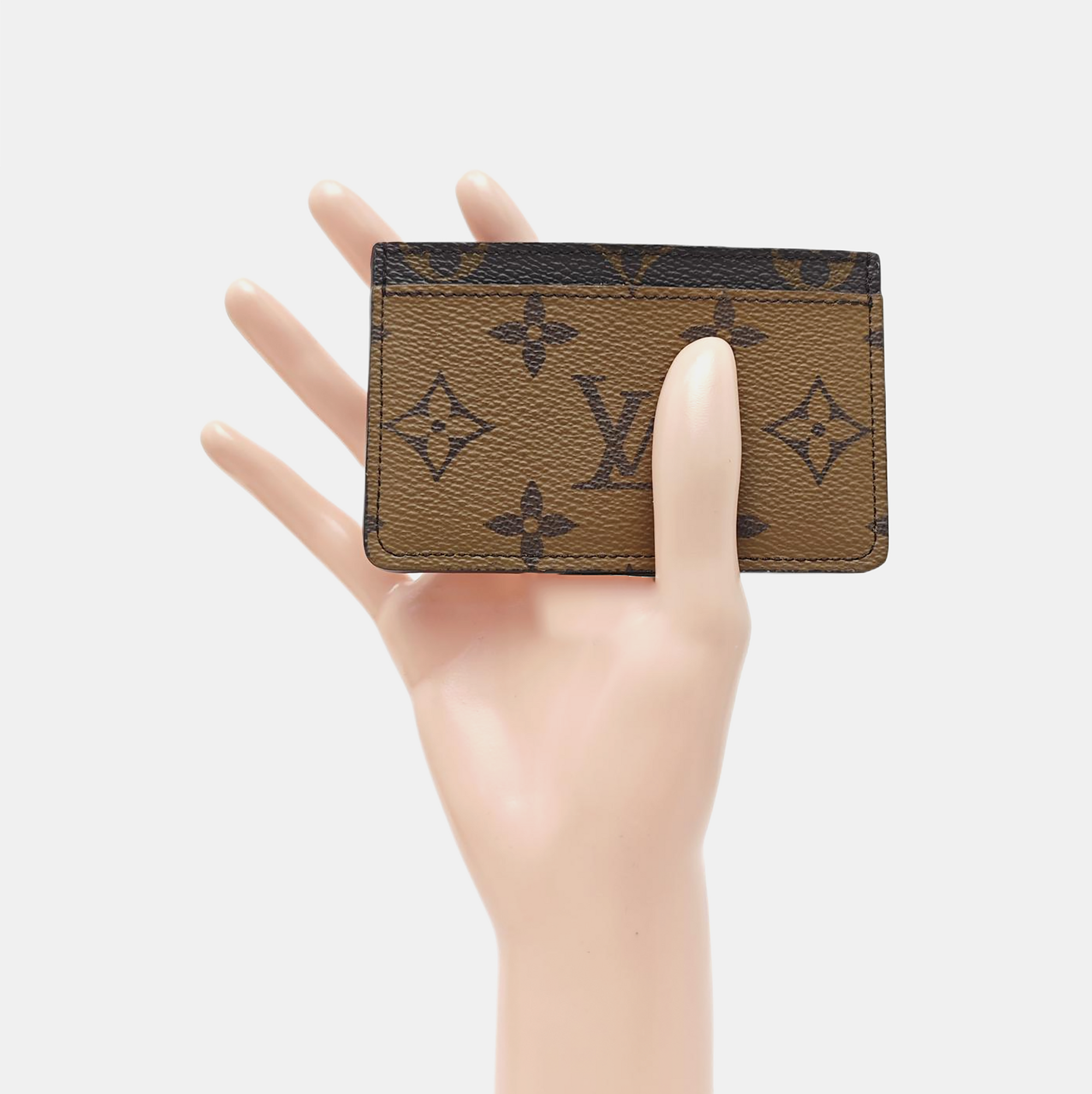 Monogram Coated Canvas Card Holder Brown