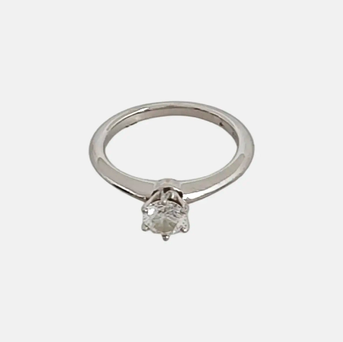 Tiffany Setting Platinum 950 Silver Ring EU 48