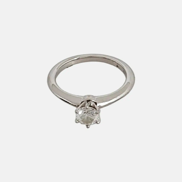 Tiffany Setting Platinum 950 Silver Ring EU 48