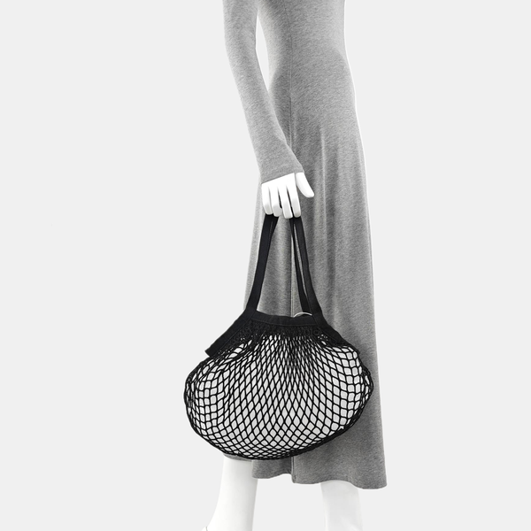 Fabric Top Handle Bag Black
