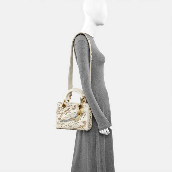 Lady Dior Medium Lambskin White