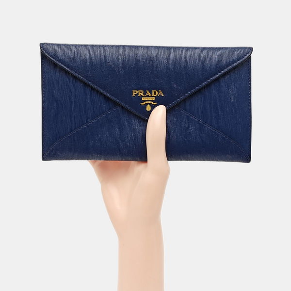 Envelope Wallet Calfskin Blue Wallet