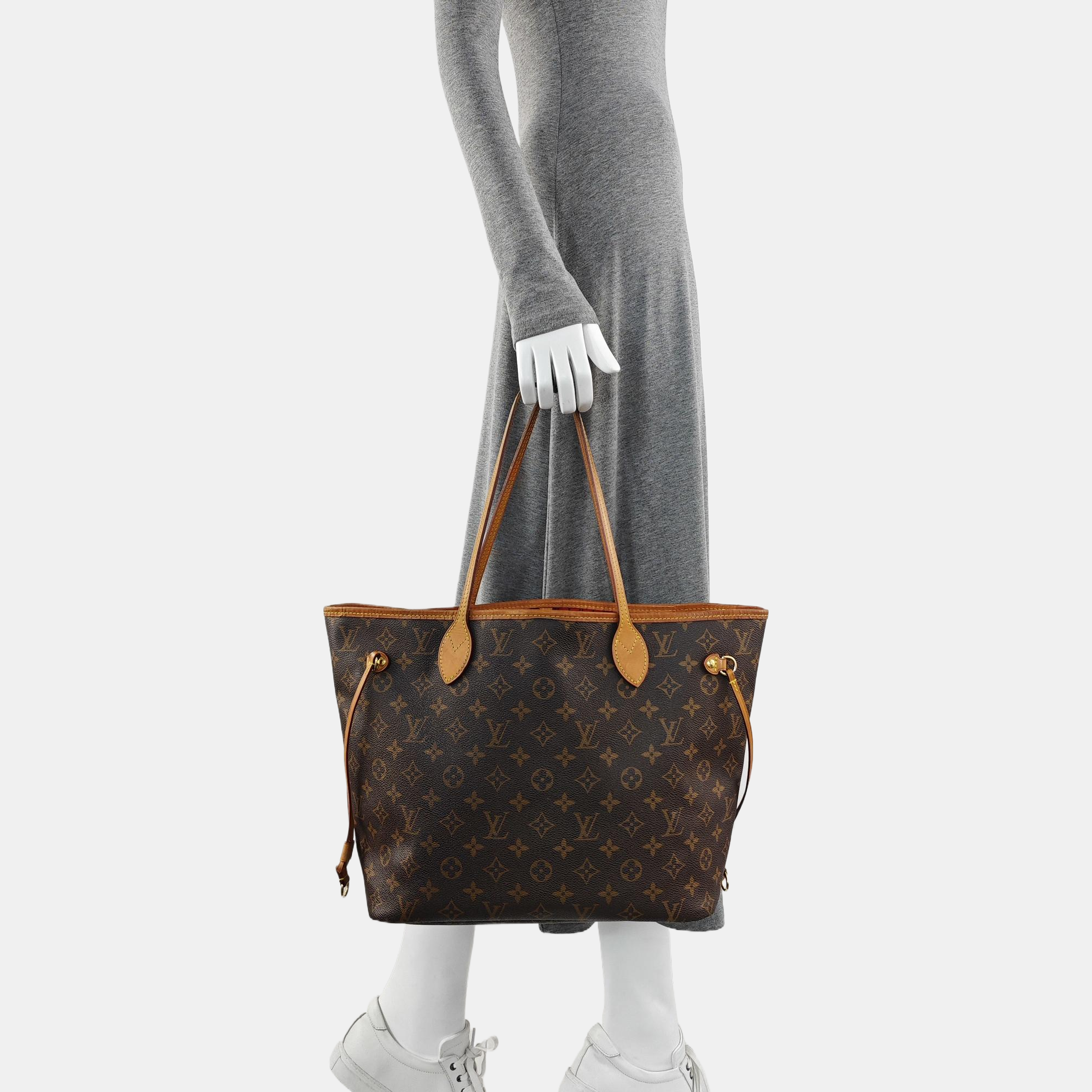 NEVERFULL MM Monogram Coated Canvas Brown
