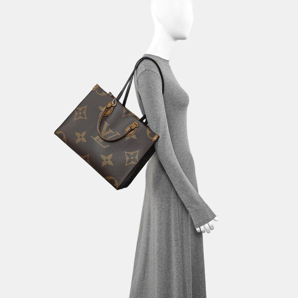ONTHEGO MM Monogram Coated Canvas Brown