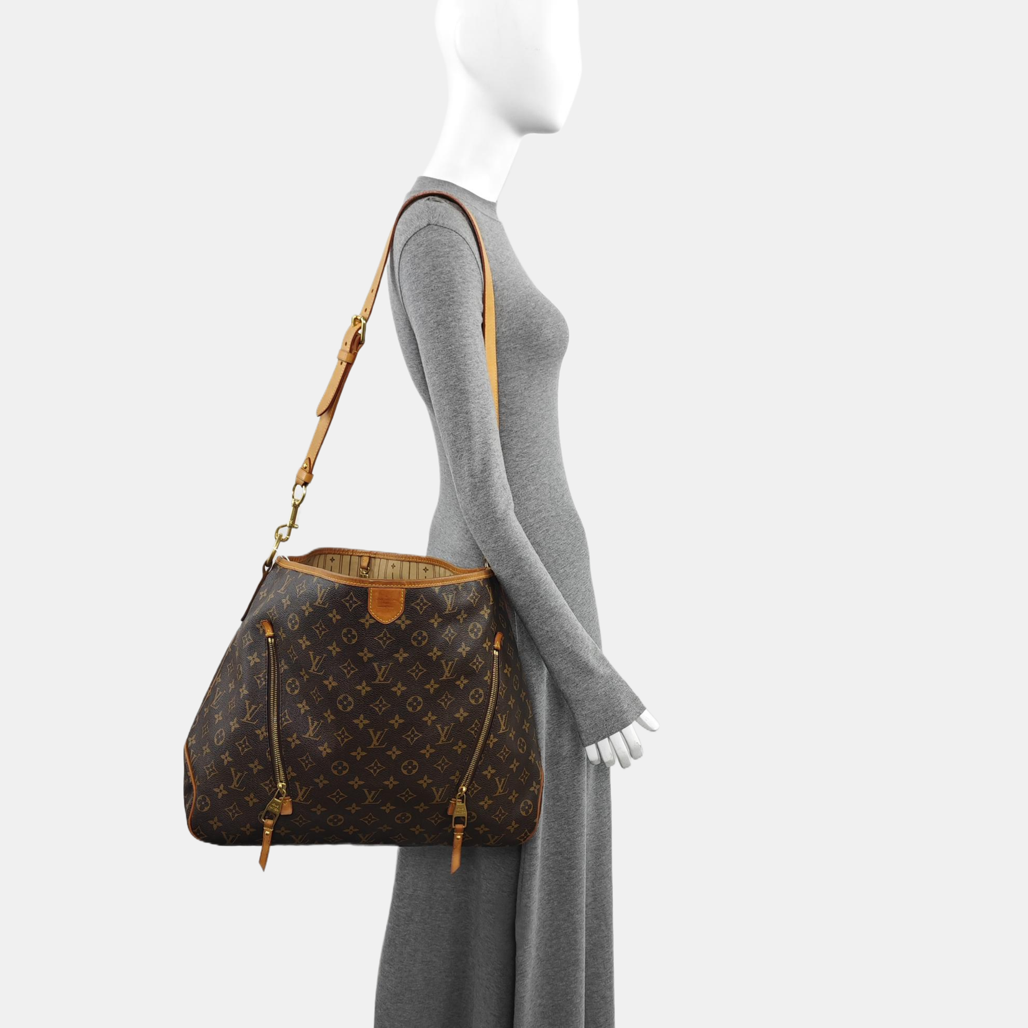 Monogram Coated Canvas Tote Bag Brown