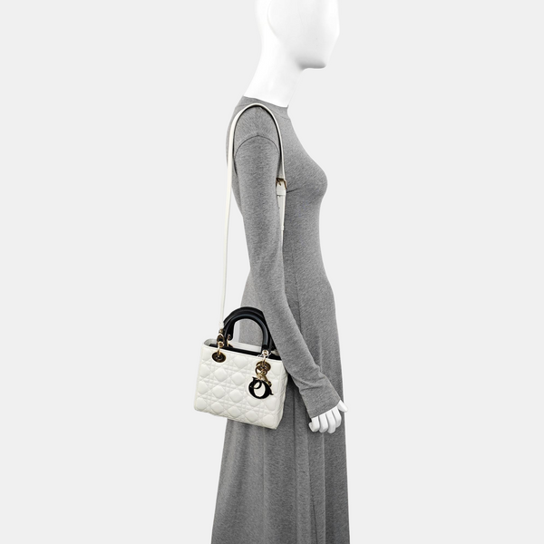 Lady Dior Small Cannage Lambskin White
