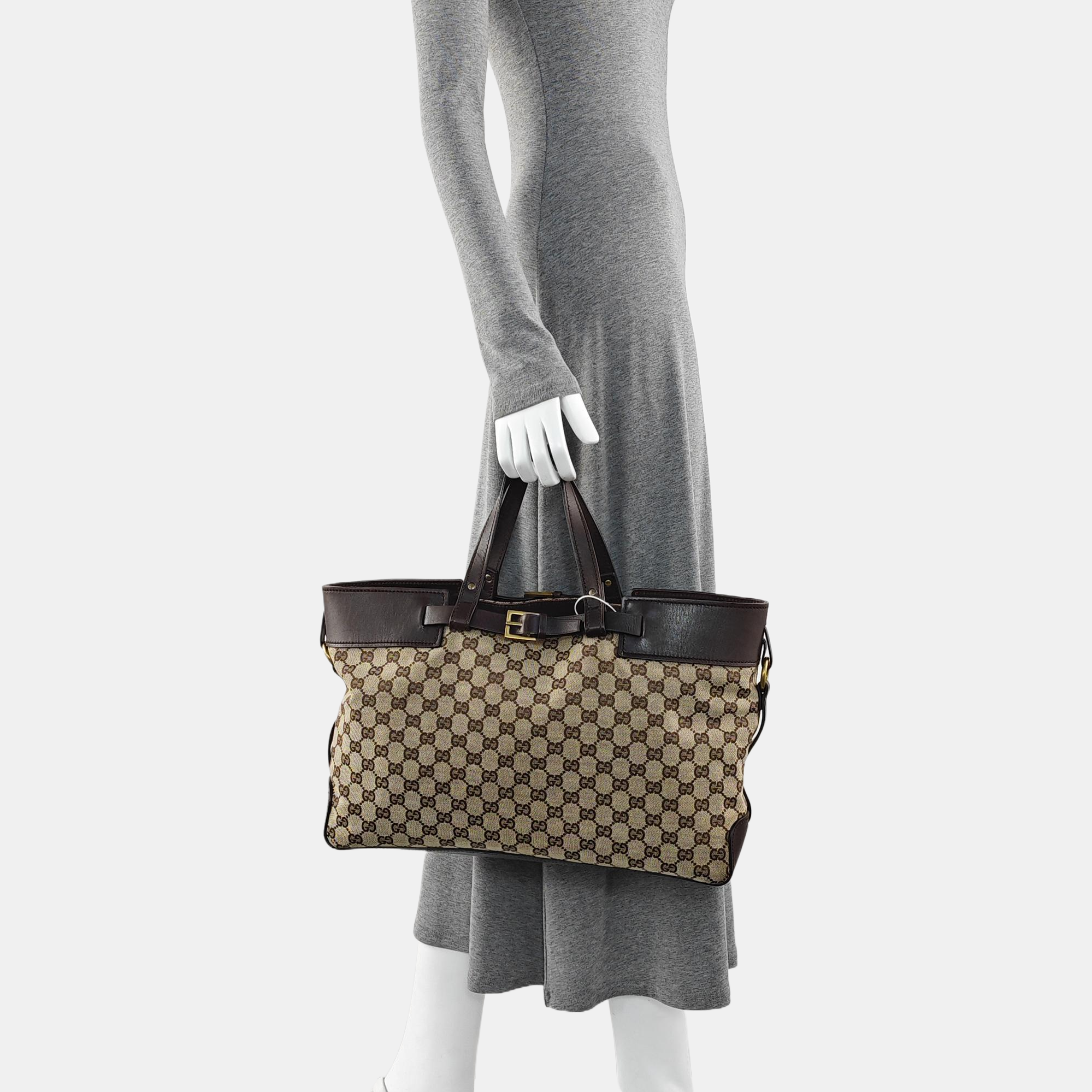 Monogram Canvas Tote Bag Brown
