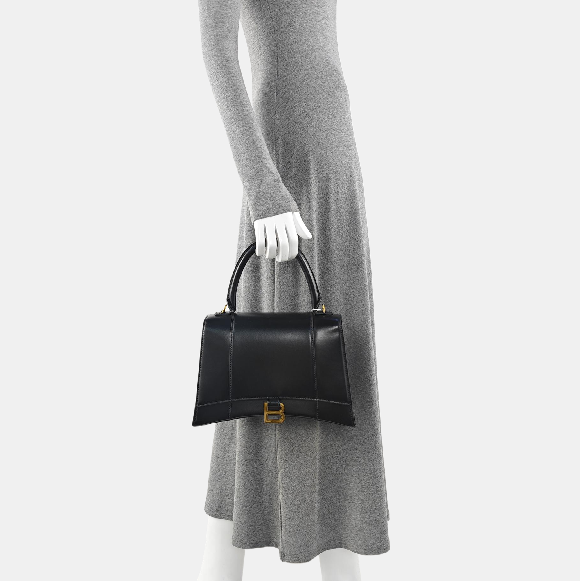 Hourglass Small Calfskin Black