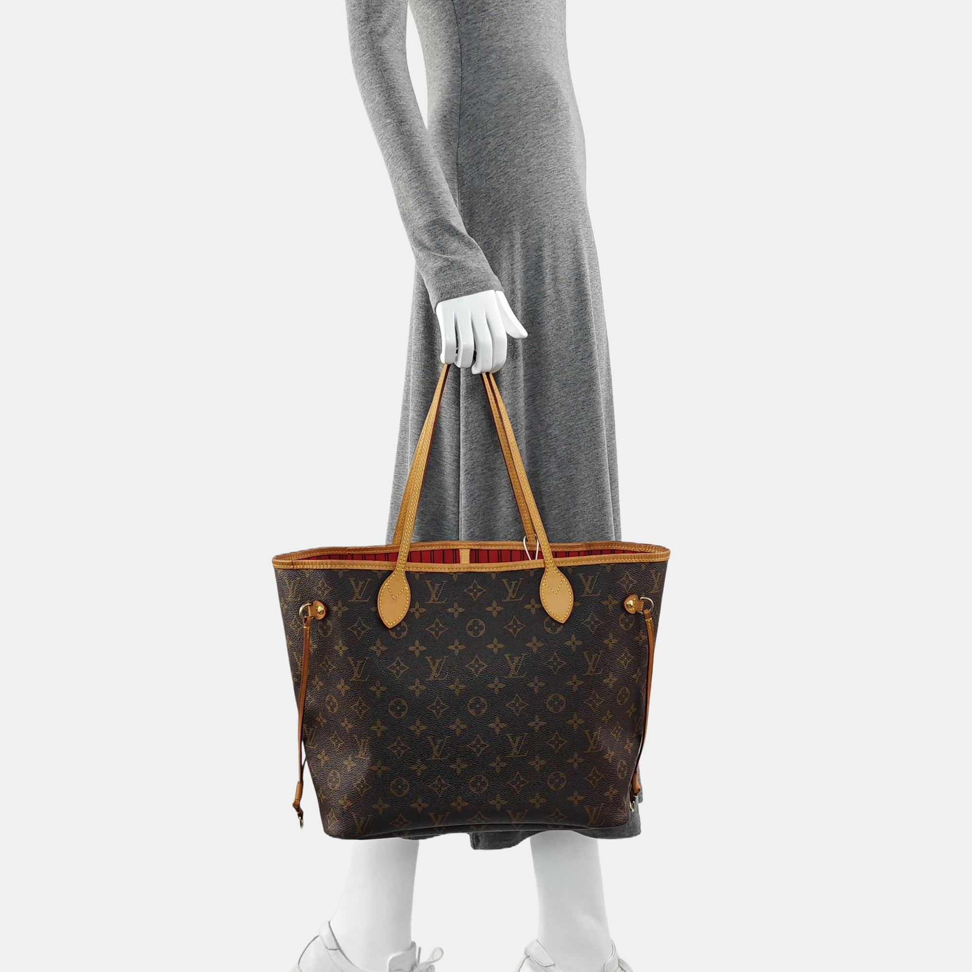 NEVERFULL MM Monogram Coated Canvas Brown