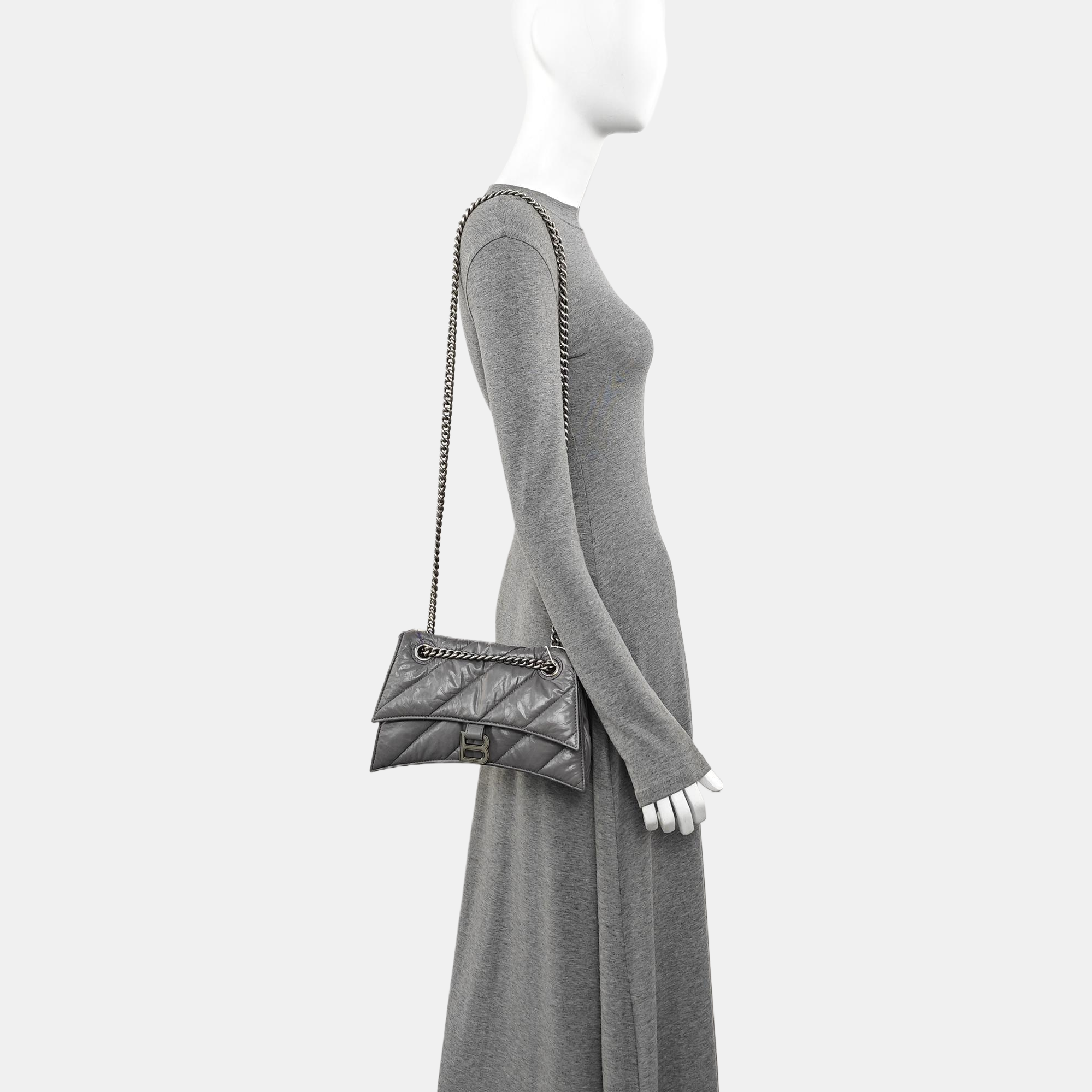 Hourglass S Quilted Lambskin Gray