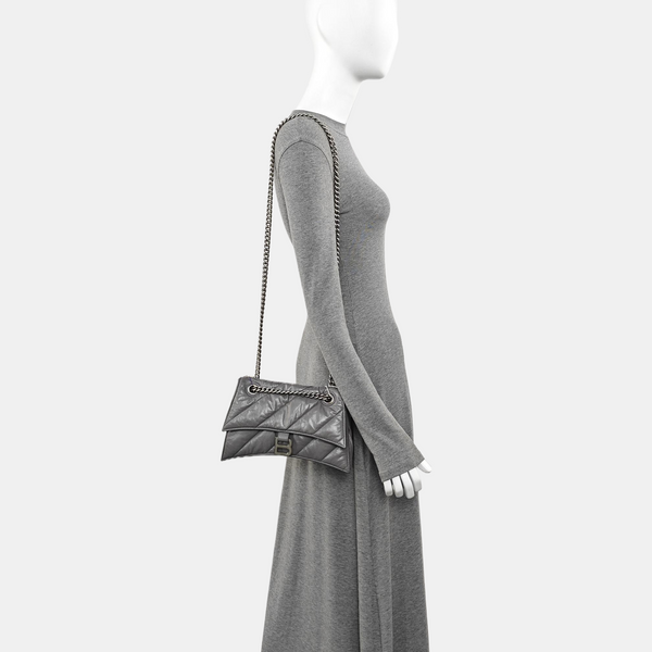 Hourglass S Quilted Lambskin Gray
