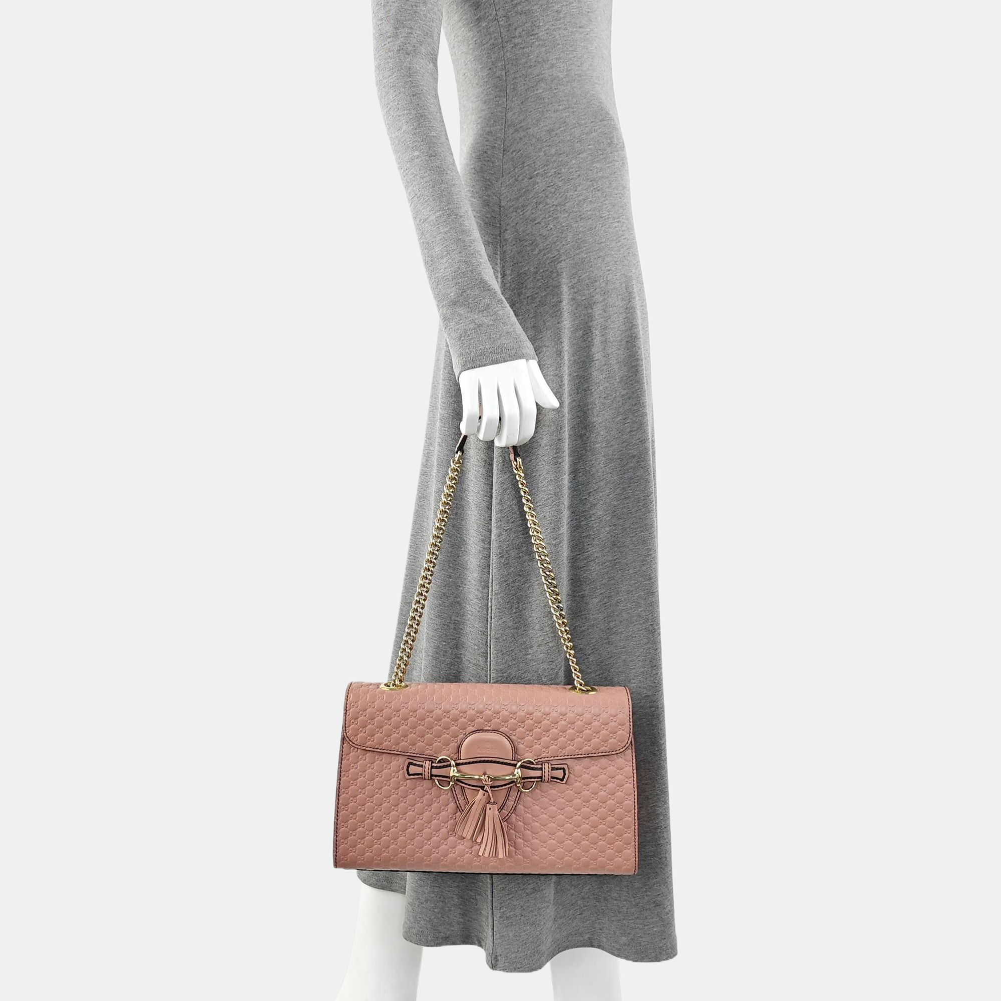 Emily Chain Monogram Calfskin Pink