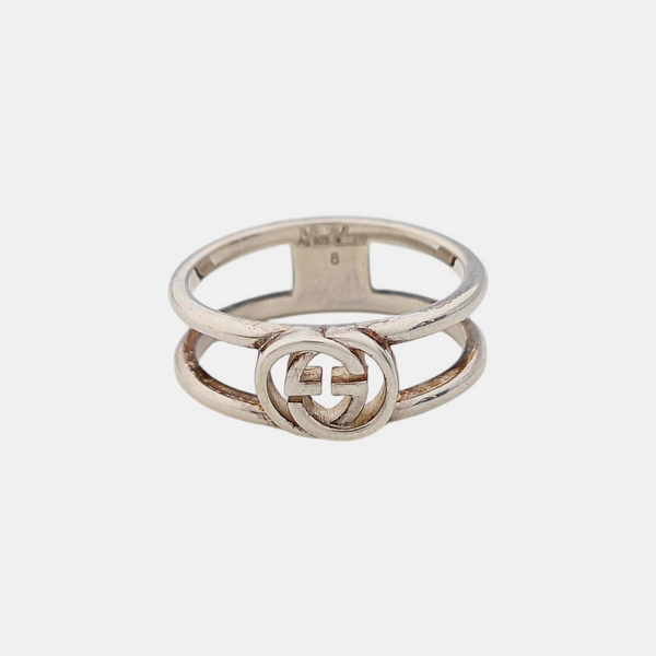Interlocking G 925 Sterling Silver Ring HK 8