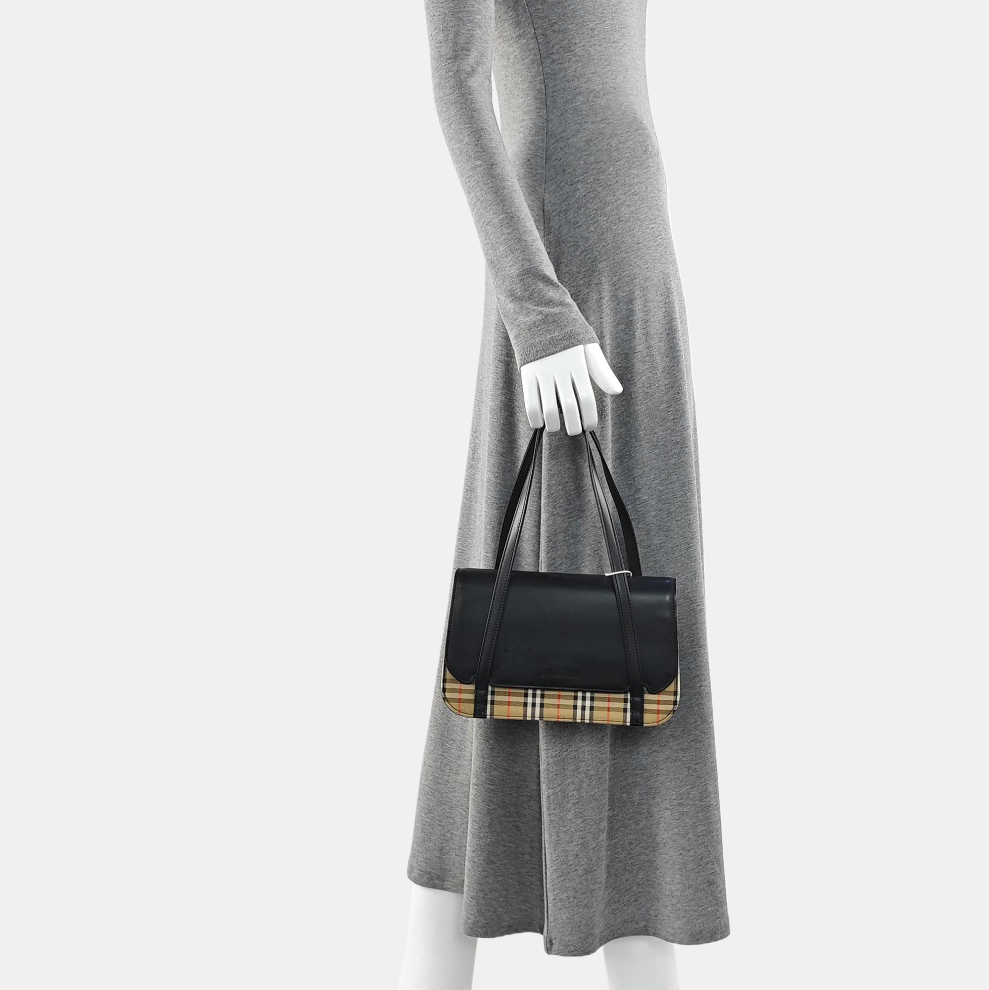 Calfskin Top Handle Bag Black