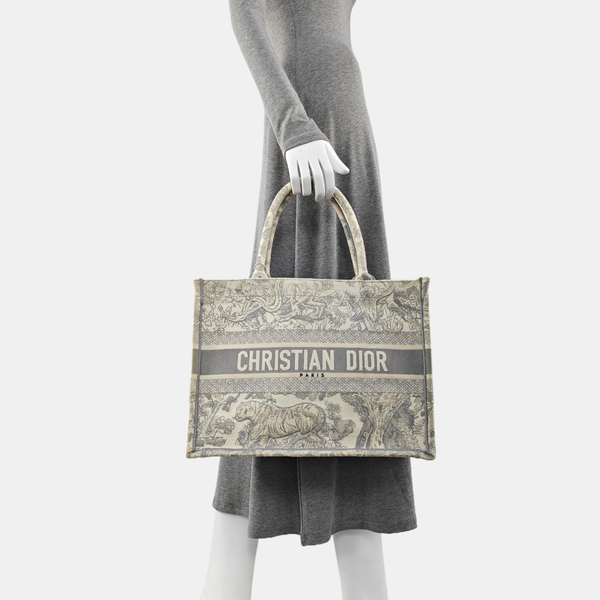 Book Tote Medium Canvas Gray