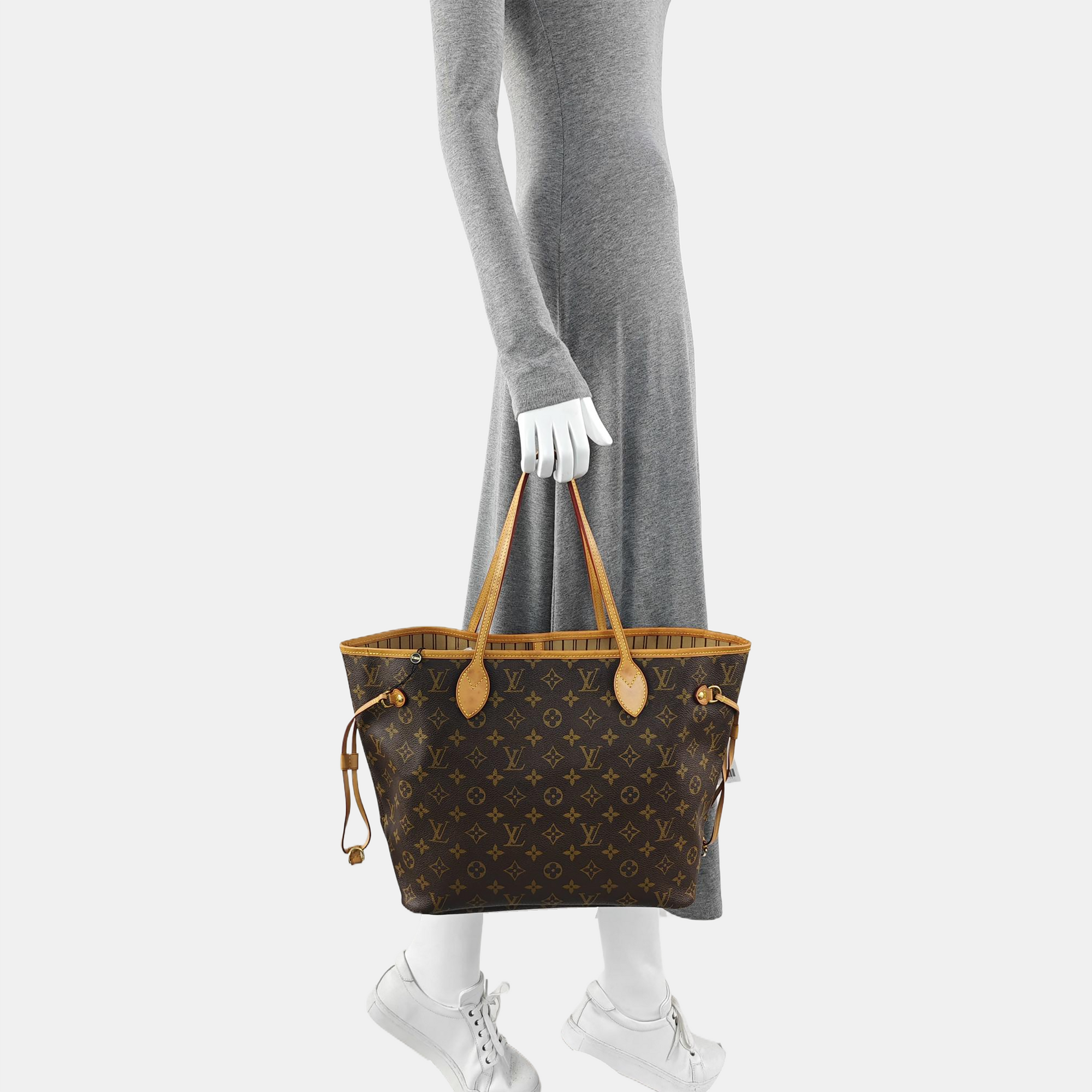 NEVERFULL MM Monogram Coated Canvas Brown