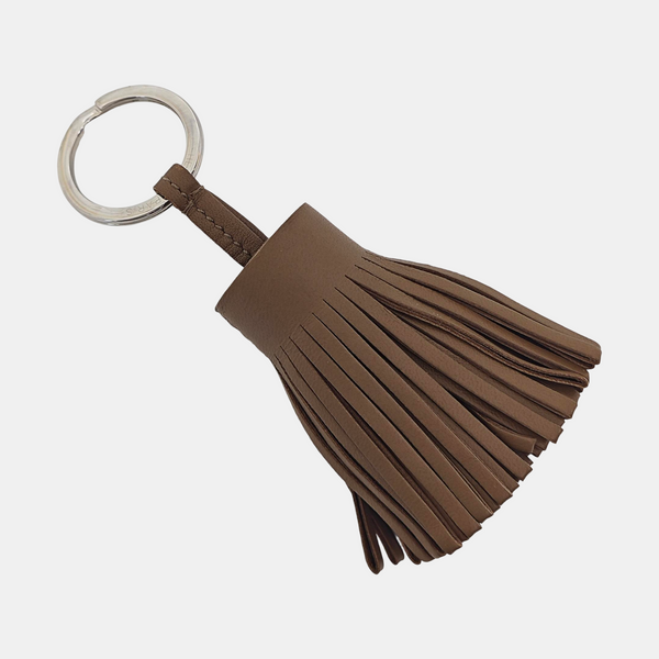 Leather Bag Charm Gray