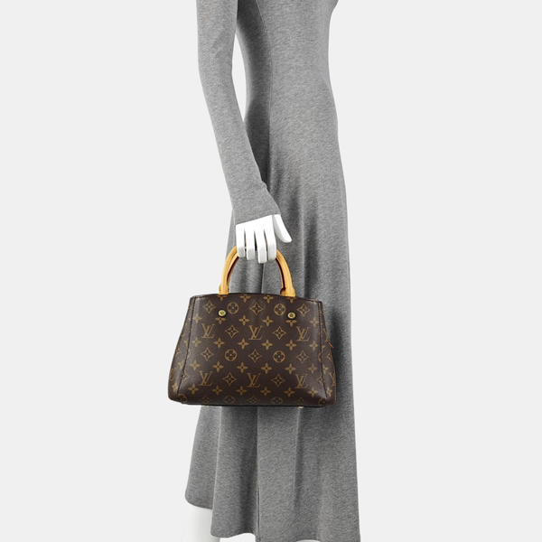 MONTAIGNE BB Monogram Coated Canvas Brown