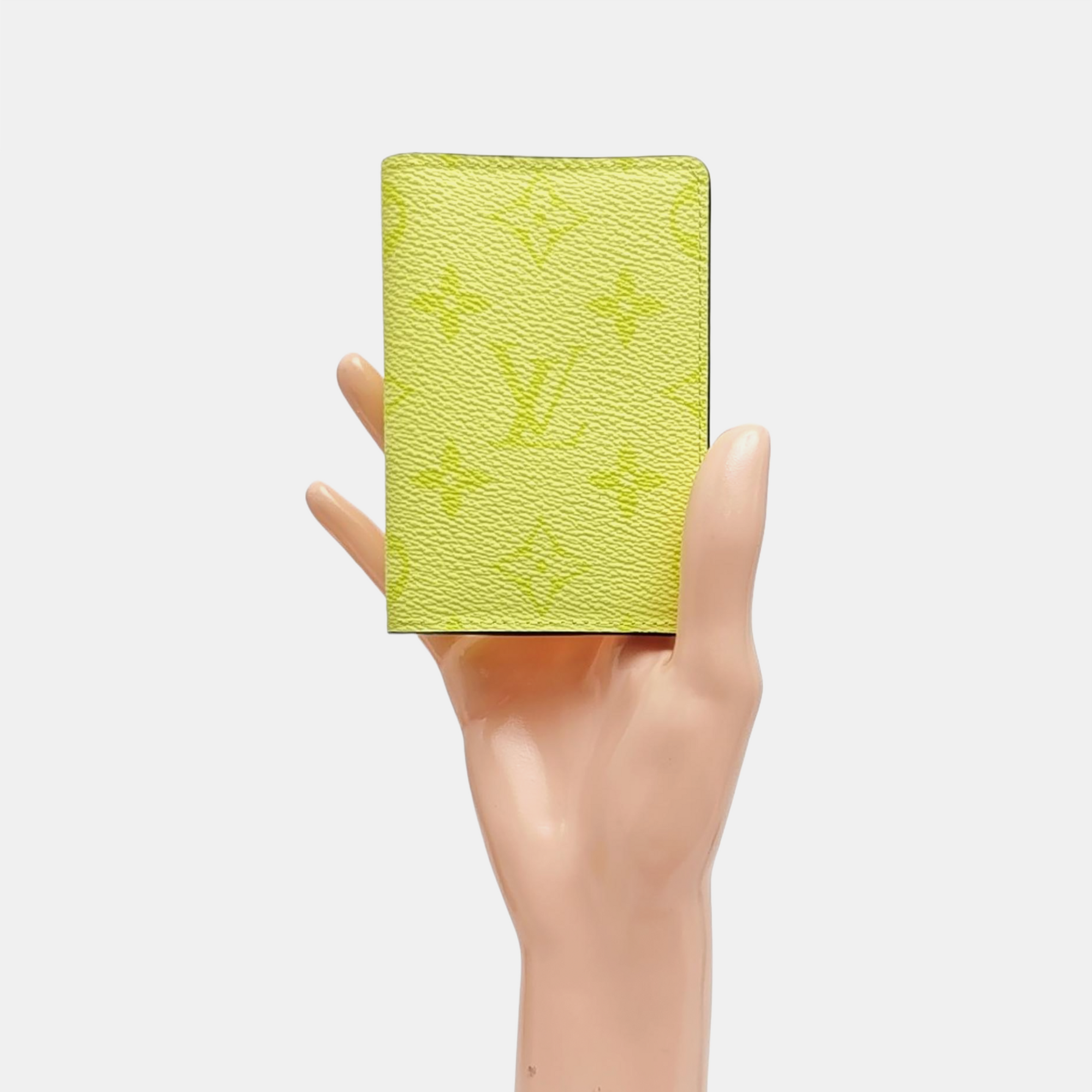 Monogram Coated Canvas Card Holder Yellow
