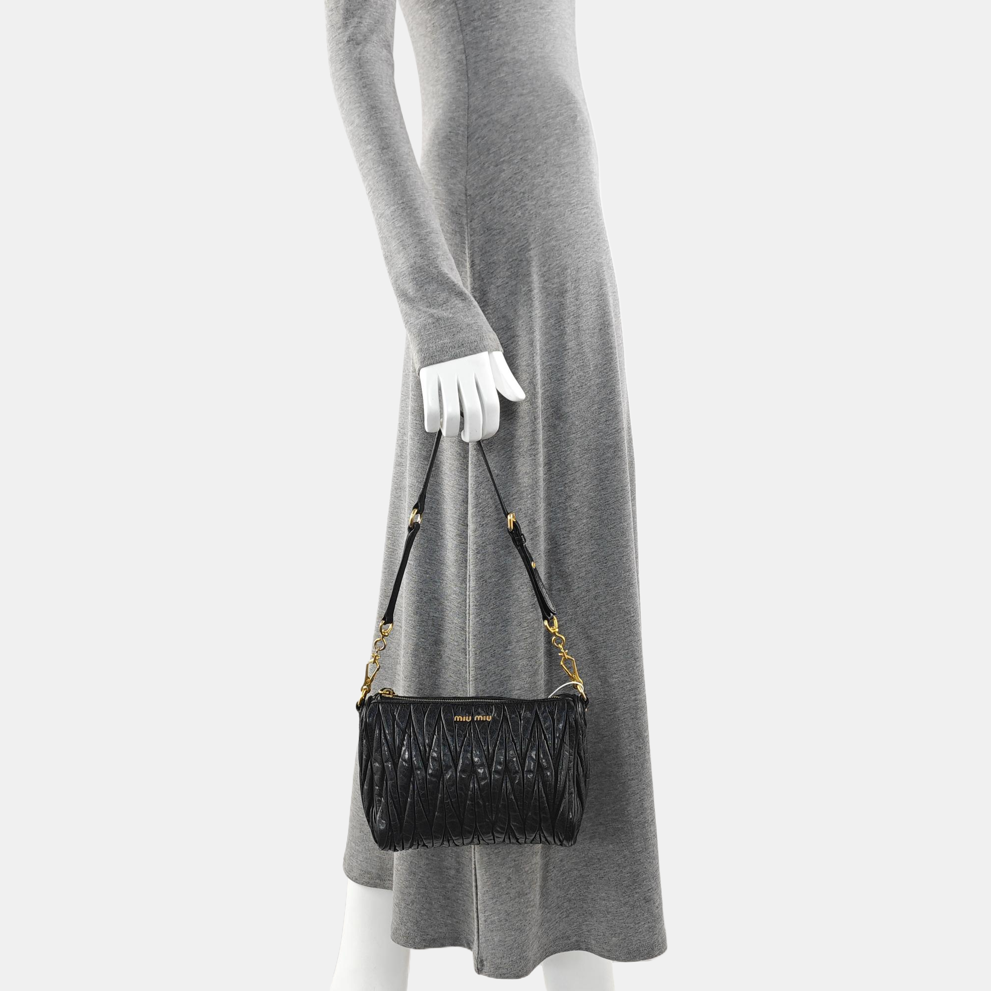Quilted Lambskin Top Handle Bag Black