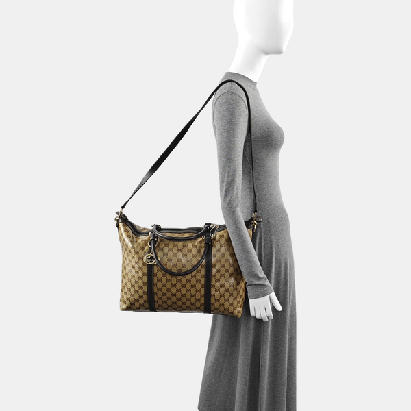 Monogram Coated Canvas Tote Bag Beige
