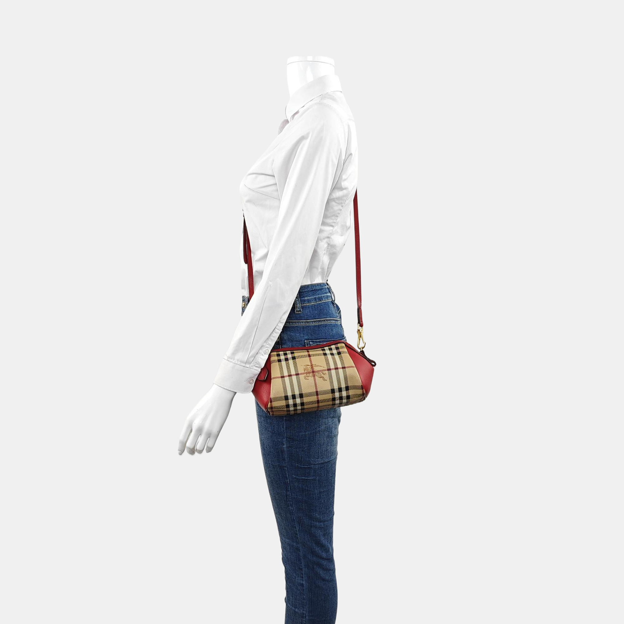 Coated Canvas Crossbody Bag Beige