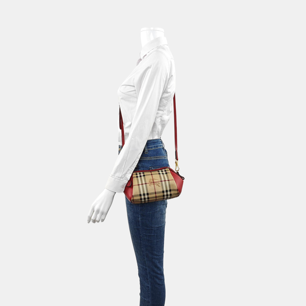 Coated Canvas Crossbody Bag Beige