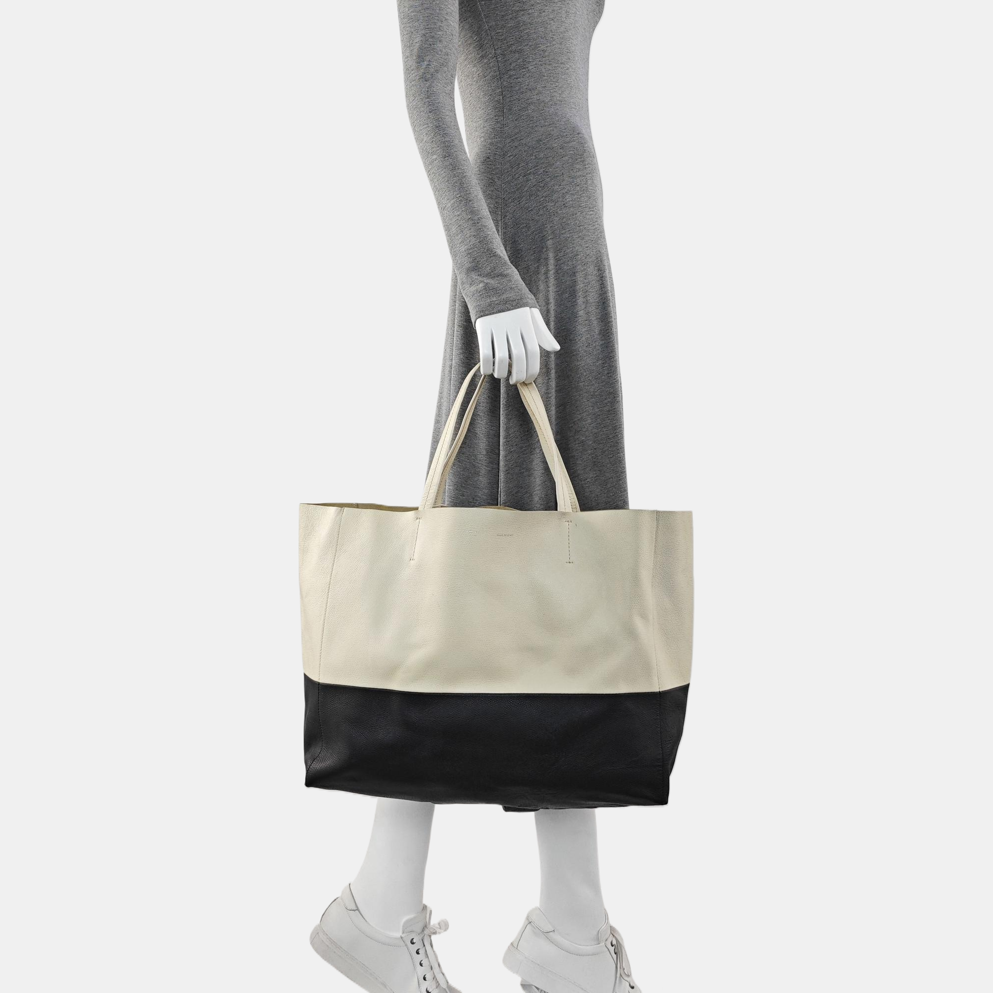 HORIZONTAL CABAS Calfskin White