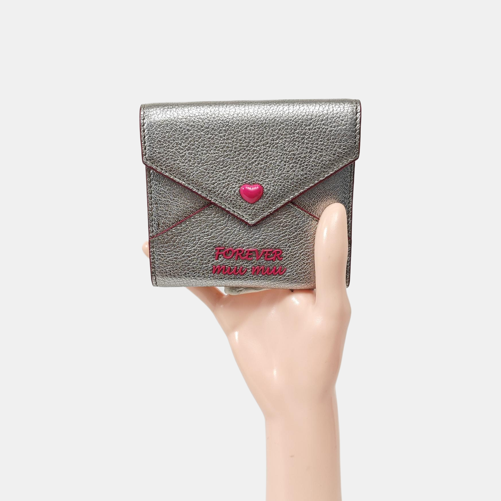 Love Lambskin Silver Wallet