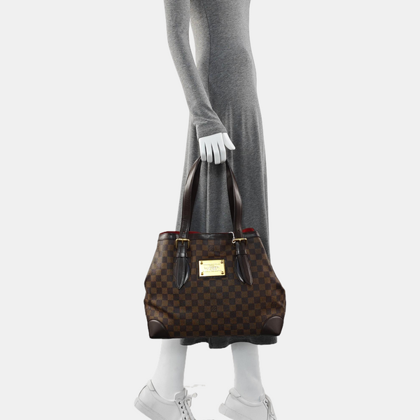 HAMPSTEAD MM Damier Ebene Coated Canvas Brown