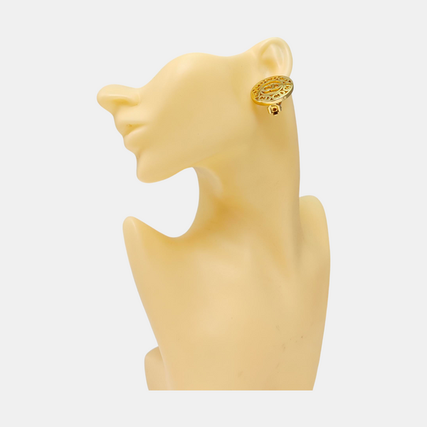 Petit CD Metal Gold Clip On Earrings