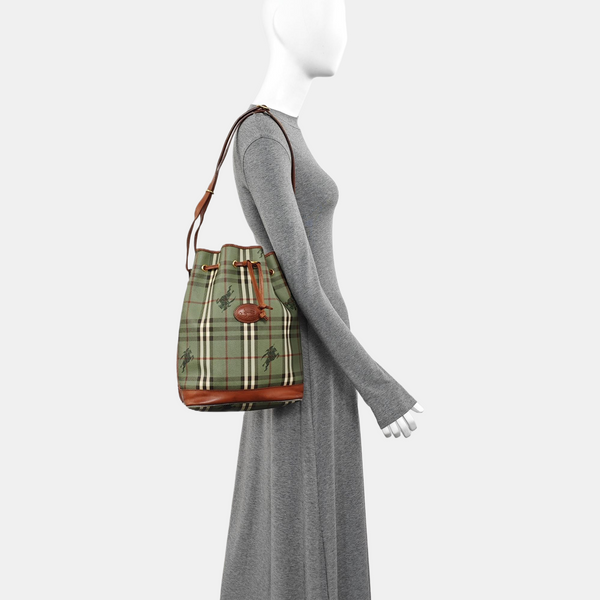 Coated Canvas Bucket Bag Green