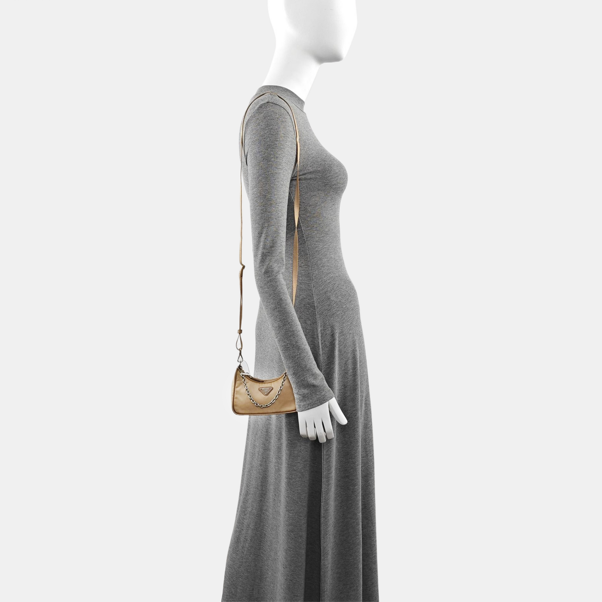 Authenticated pre-owned  Re-Edition Nylon Beige - Shoulder Bag at Looply
