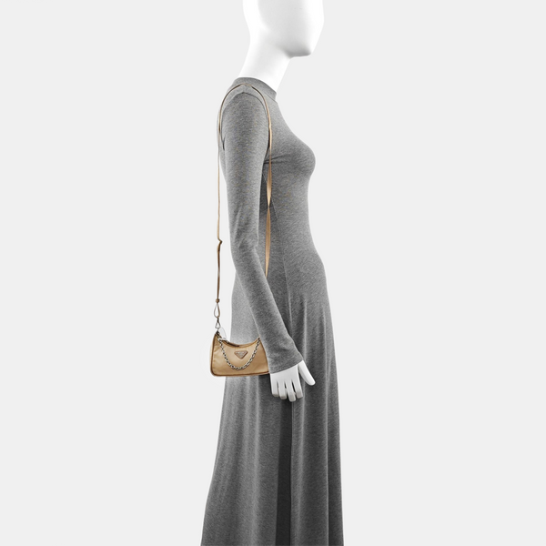 Authenticated pre-owned  Re-Edition Nylon Beige - Shoulder Bag at Looply