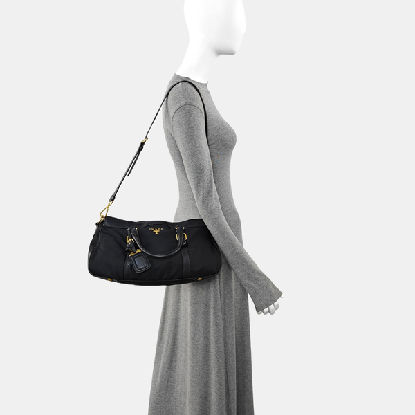 Nylon Shoulder Bag Black