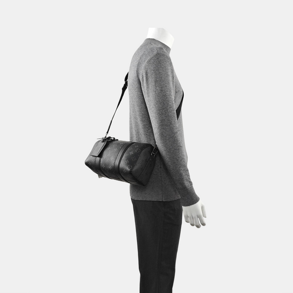 KEEPALL Monogram Coated Canvas Black