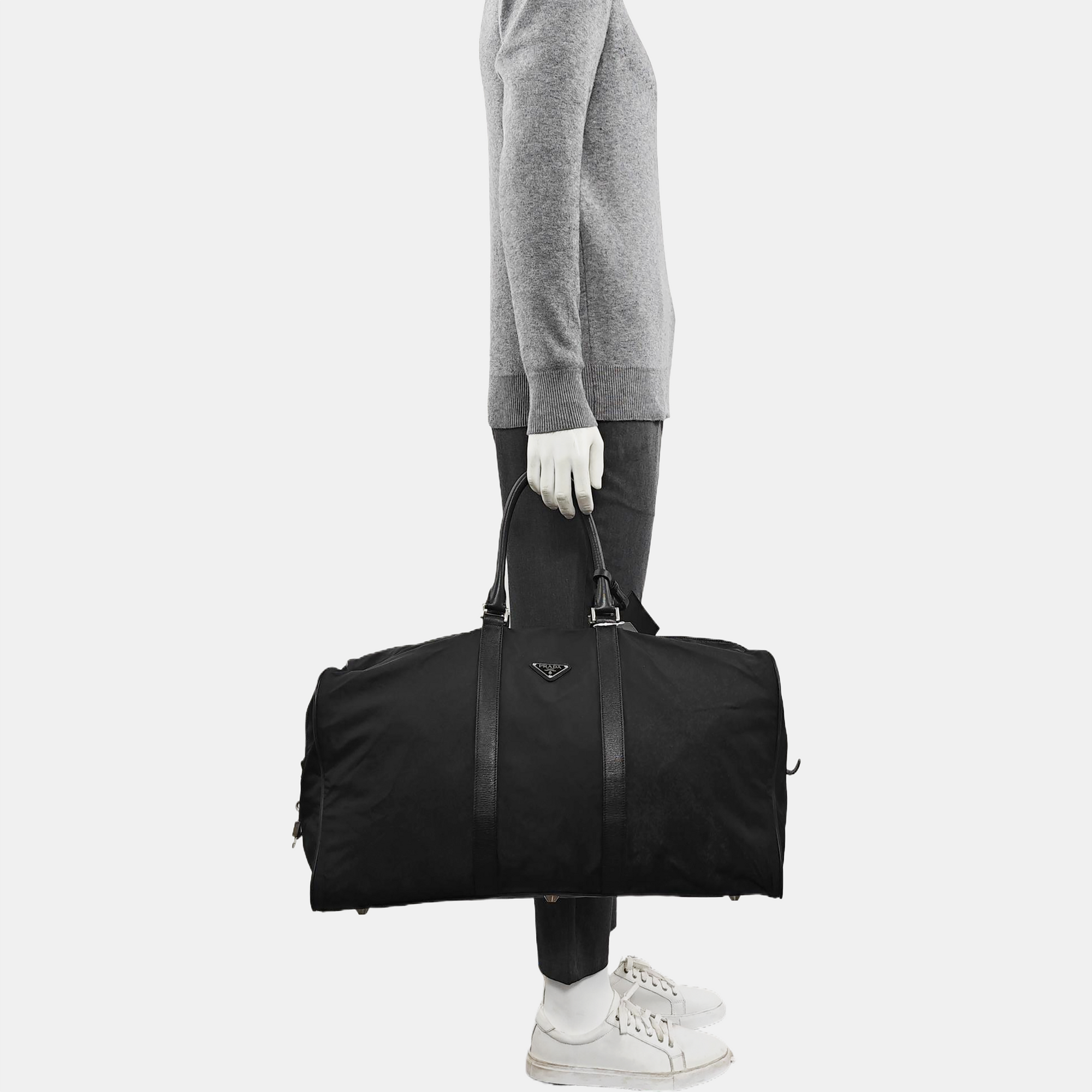 Nylon Top Handle Bag Black