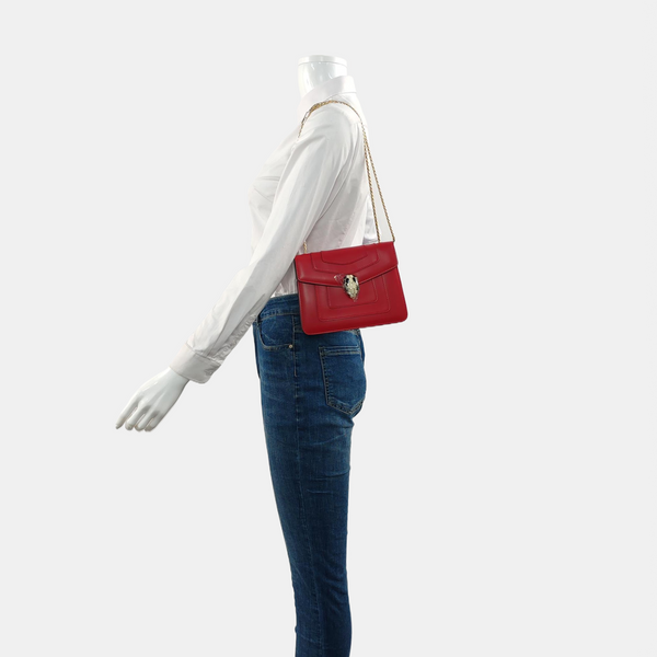 SERPENTI FOREVER Small Calfskin Red
