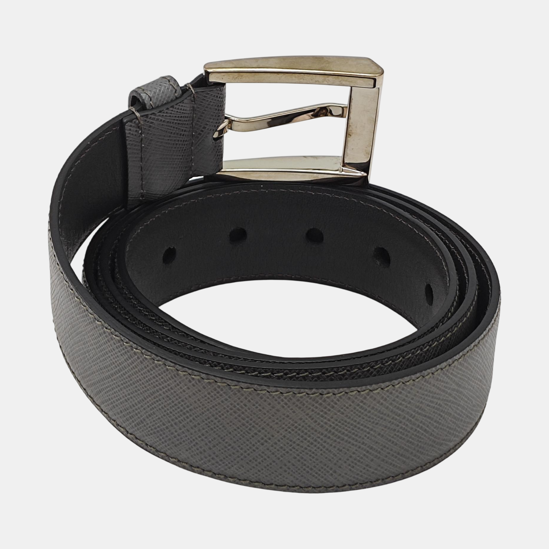 Leather Belt Gray