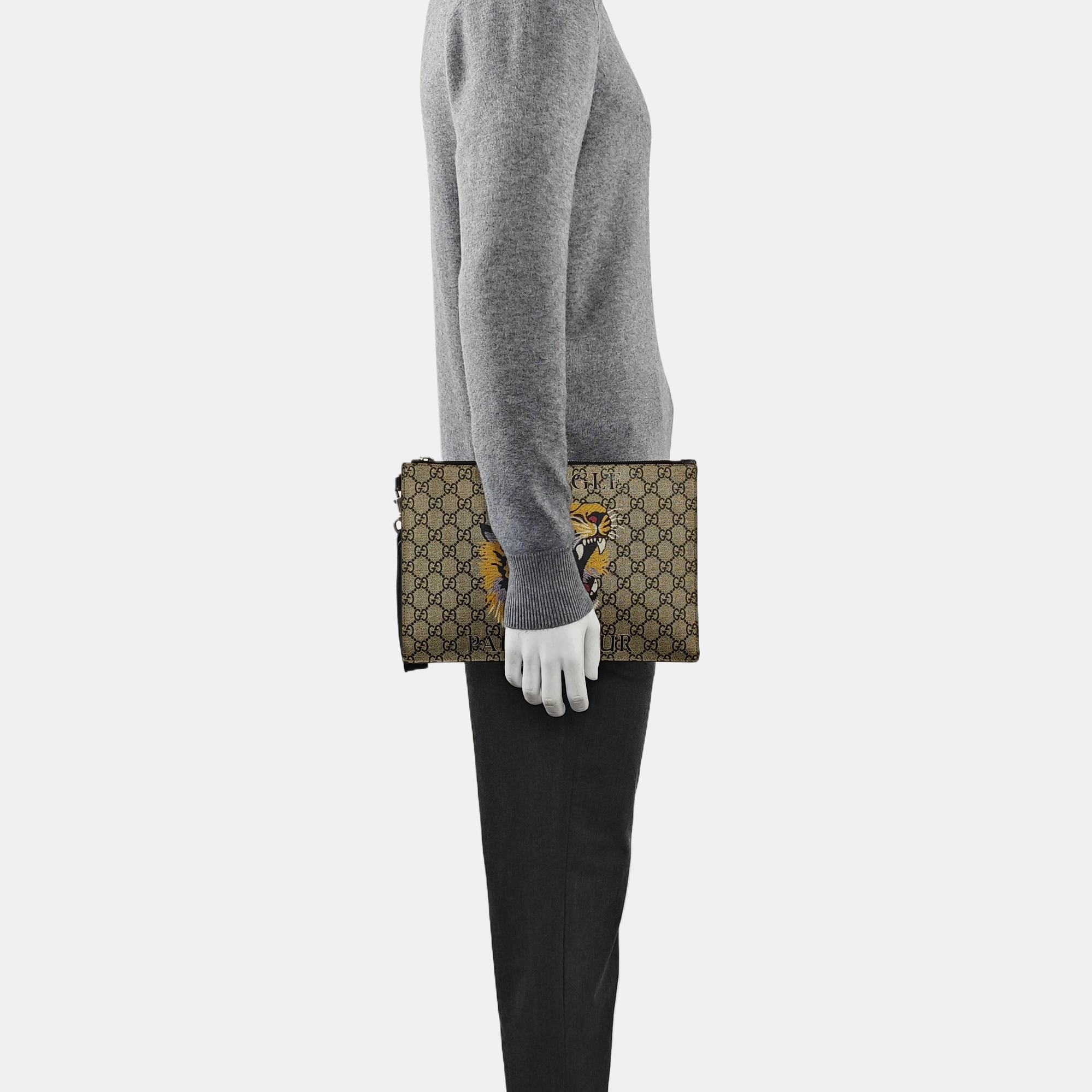 GG Supreme Monogram Coated Canvas Brown