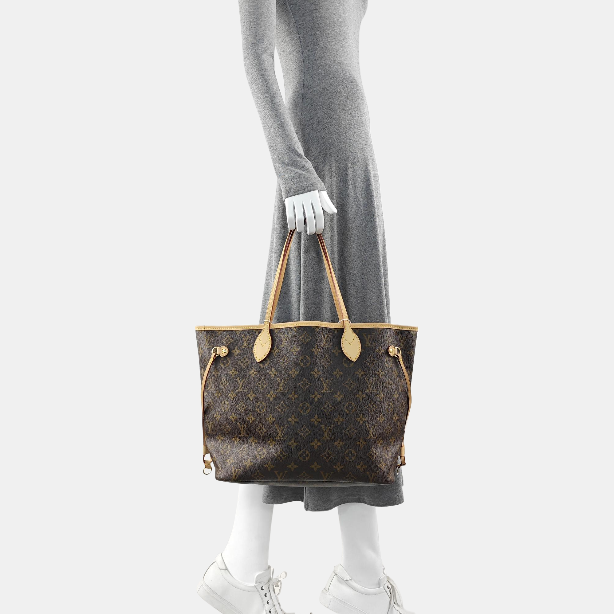NEVERFULL MM Monogram Coated Canvas Brown